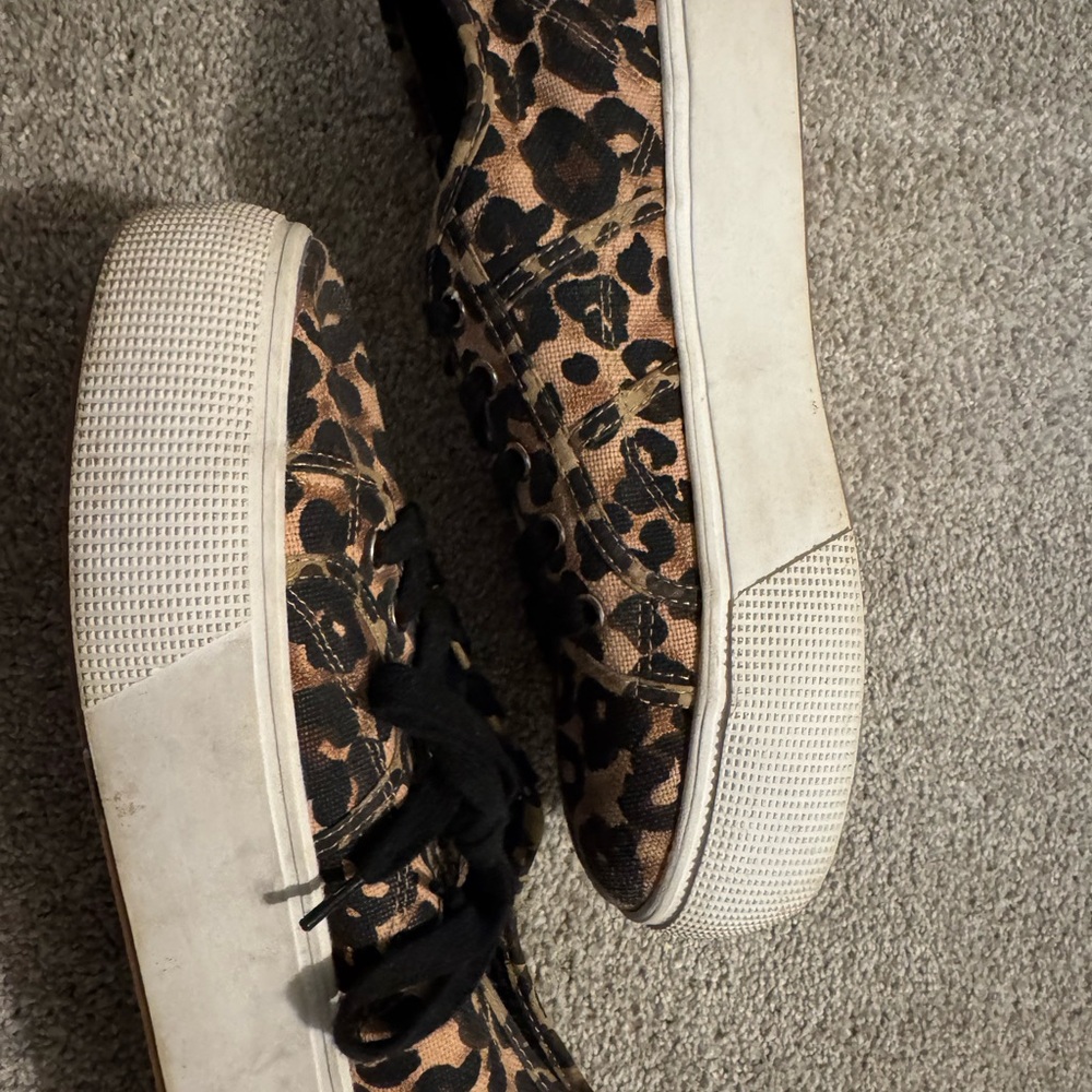Steve Madden Brown and Black Sneakers with Leopard Print